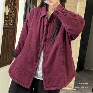 棉衣棉服外头绿色均码 2025冬季 夹棉保暖长袖 文艺百搭宽松大码 新品