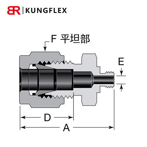 SS-200-1-M5X0.8RSSS 世伟洛克卡套管接头，外螺纹连接，1/8 in.