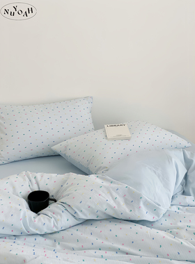 Nuyoah studio 柔光假日 小众肌理剪花水洗提花条纹床品四件套