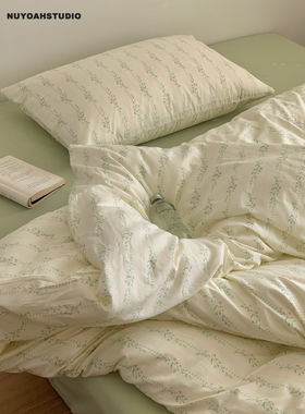 Nuyoah studio 花间集 ins韩系复古碎花全棉少女风四件套纯棉床品