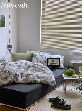 Nuyoah studio 一个人的小森林 复古简约碎花纯棉针织棉四件套