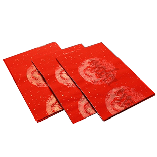 2026新款描红对联纸万年红色宣纸临摹春联纸自写书法字帖手写对联欧楷颜体行楷宣纸斗方四言吉语春联加厚专用