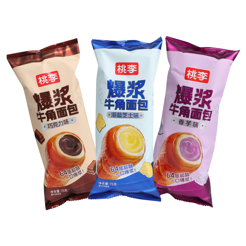 桃李巧克力酱爆浆迷你牛角包图片