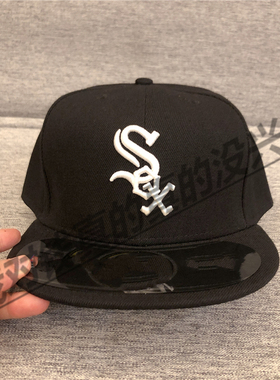 黑白色全封口帽子男女潮嘻哈棒球帽不可调节平沿帽欧美说唱反戴帽