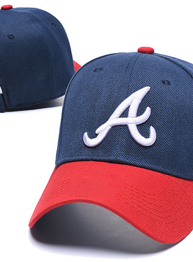 深蓝色潮流棒球帽子男女春夏时尚户外防晒帽潮青年街舞嘻哈弯檐帽