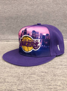 正紫色平檐帽男女欧美街头棒球帽子时尚帽戴维斯篮球帽詹姆斯帽子