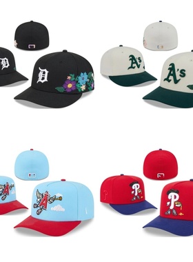 弯檐全封闭款棒球帽鸭舌帽不可调帽子街舞嘻哈米白圆顶帽深蓝色帽