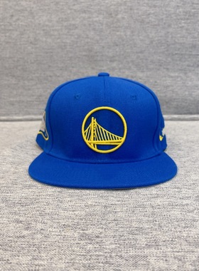 纯蓝色库里帽子2025新款篮球帽男女拼色百搭平沿帽街头嘻哈棒球帽