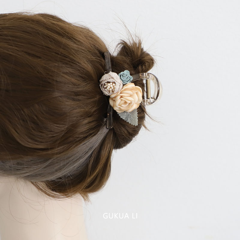 GUKUALI 原创花朵抓夹小巧精致可爱少女简约后脑勺发夹发饰头饰