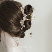 GUKUALI 后脑勺鲨鱼夹 合金紫玲兰抓夹超仙少女新中式 2025夏季 新款