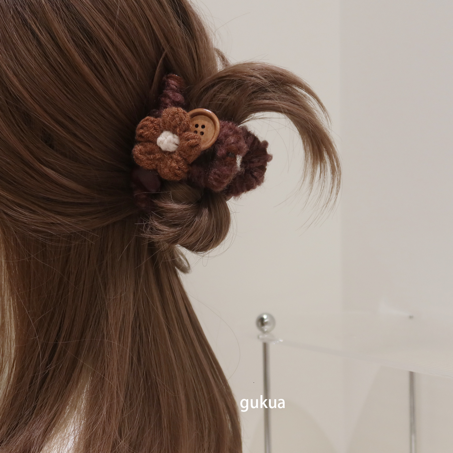 GUKUALI小众设计感花朵一字夹刘海夹发卡抓夹碎发夹子半扎发夹子