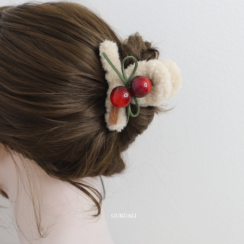 GUKUALI毛绒樱桃抓夹