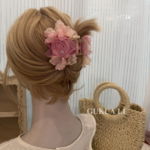 GUKUALI小众花朵抓夹甜美氛围感