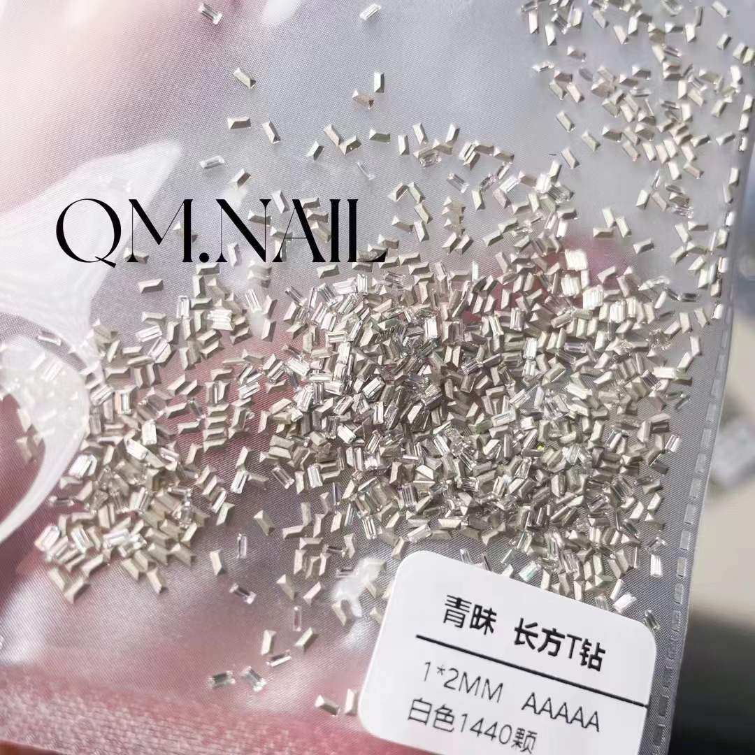 网红美甲钻饰品buling超闪仙女款抖音同款梯形长方八角美甲尖底钻