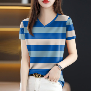 短袖 好品捡漏 高档剪标女装 新款 宽松遮肚显瘦减龄T恤女上衣潮 夏季