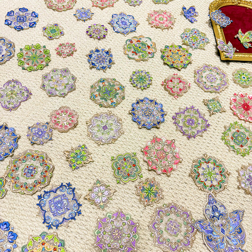 宝相花刺绣布贴汉服旗袍修补