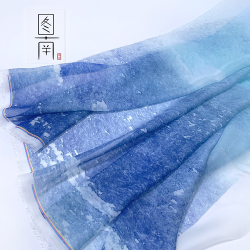 图南雪纺汉服古风晕染印花