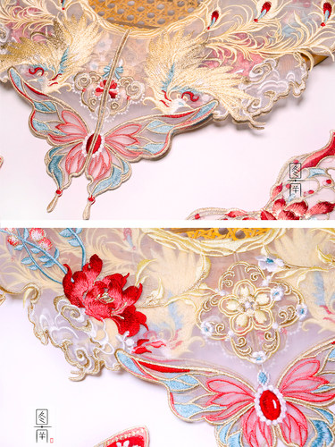 图南绣花汉服中国风凤凰云肩