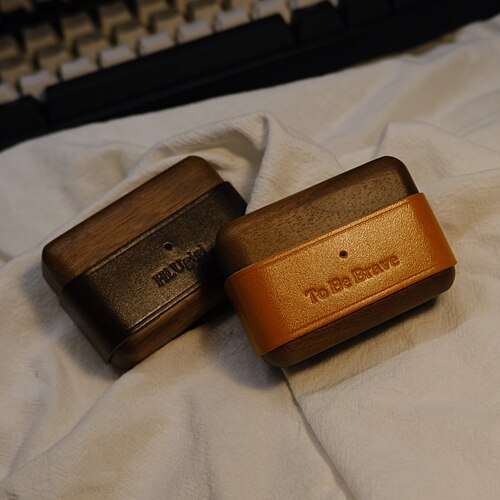 airpods真皮木质耳机苹果保护壳