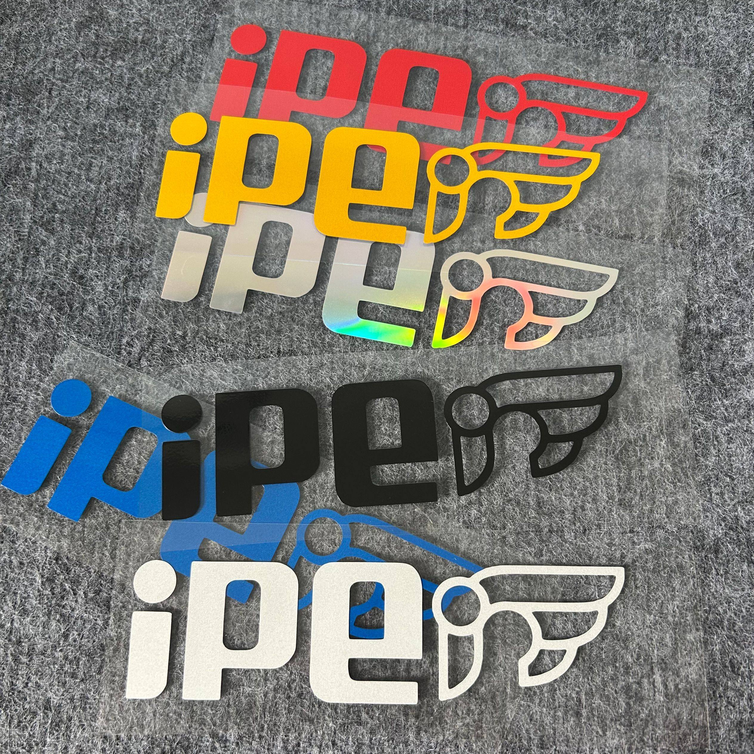 适用于ipe排气反光贴纸汽车摩托改装个性车身装饰防水晒红黑黄色