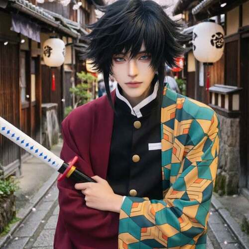 鬼灭之刃cos服水柱富冈义勇cosplay男灶门炭治郎善逸蝴蝶忍服