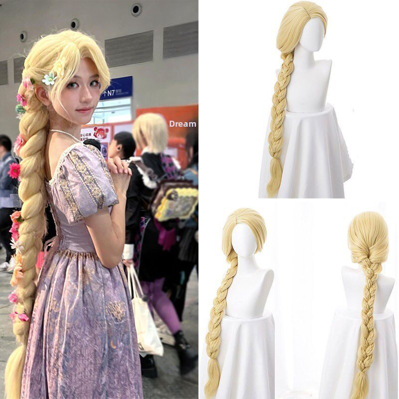 乐佩公主cos假发 魔发奇缘动漫cosplay假毛金色长发辫子 万圣节
