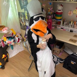 高雅人士企鹅cos服睡衣法兰绒可外穿cosplay服装抽象魔性表情包