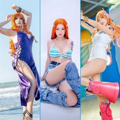 海贼王娜美COS服装cosplay服装假发剧场版两年前蛋糕岛旗袍比基尼