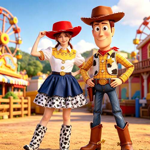 玩具总动员儿童服装翠丝公主裙cos胡迪牛仔帽子woody costume kid