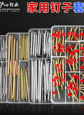 沪心钉子套装家用圆钉木工铁钉高强度特种钢钉水泥钉墙钉硬质射钉