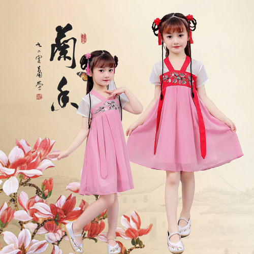 女童古装汉服超仙刺绣连衣裙