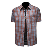 2026年男夏季新款薄款格子短袖宽松衬衫外套时尚衬衣6176P125，男装T恤，电商D220