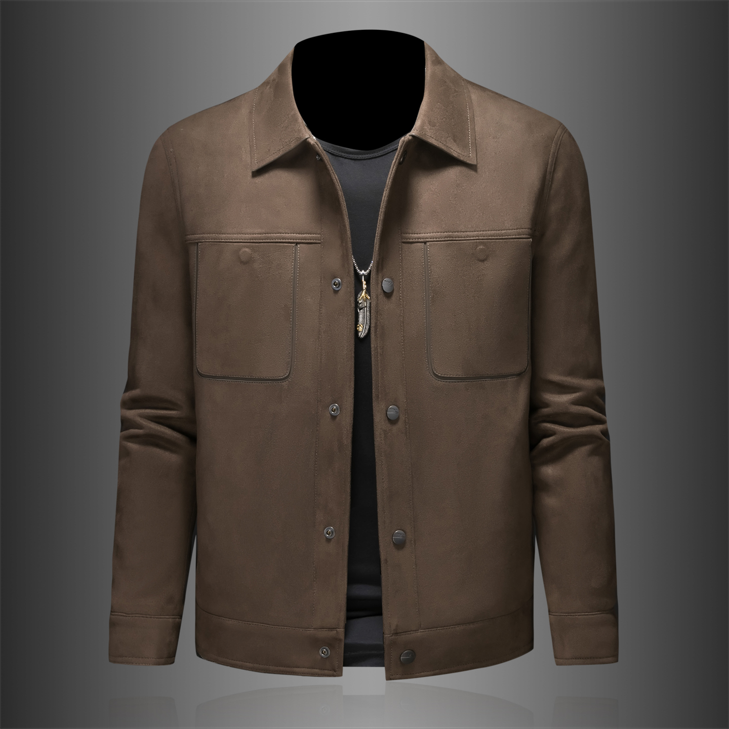 2025男冬季短款羽绒服潮流翻领鹿茸皮羽绒服休闲修身外套8690P320，男装羽绒服，电商D220