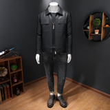 2025男冬季短款羽绒服潮流翻领欧货轻奢风休闲修身外套88920P335，男装羽绒服，电商D220