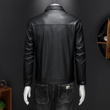 2025年男士皮衣外套春秋季新款时尚休闲PU皮夹克衫9282P185，男装皮衣，电商D220