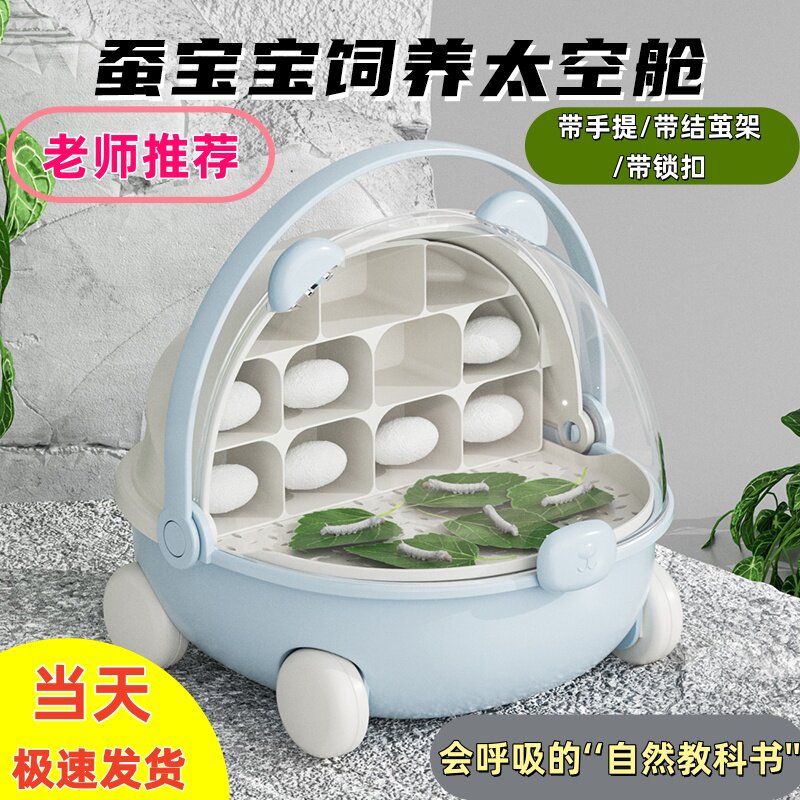 蚕宝宝学生养蚕套装蚕卵幼虫太空舱养育仓饲养舱1234龄蚕新鲜桑叶