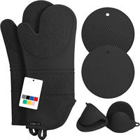 Oven Mitts Pot Holders Silicone Mittens Gloves Hot Pads thumbnail 2