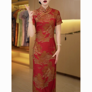 新款 连衣裙2026夏季 收腰显瘦改良旗袍裙子 优雅气质妈妈装 高档时尚