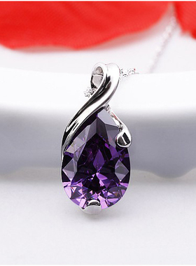 紫水晶天使之泪吊坠女吊坠项链