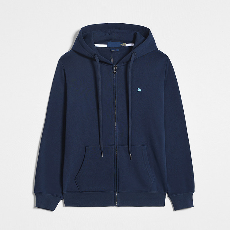 thumbnail for Cardigan sweatshirt men's cotton sports autumn clothes american casual simple jacket loose hooded zip jacket plus size