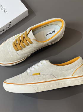 新款春秋NBHD X FTMD小屁孩联名米色全麂皮男女复古休闲鞋滑板鞋