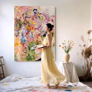 饰画 侘寂玄关艺术抽象挂画高档装 MUMO.原创手绘油画 心绪翩跹