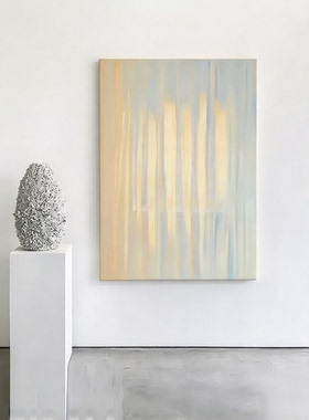 MUMO.手绘油画《晨晖帘影》抽象晨光艺术客厅手工装饰画玄关挂画