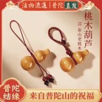 普陀桃木葫芦护身挂件 本命年女手机链吊坠汽车挂饰男平安护身符