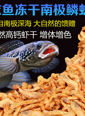 南极磷虾冻干雷龙鱼银龙饲料乌龟龟粮虾干罗汉血鹦鹉增体发色鱼食