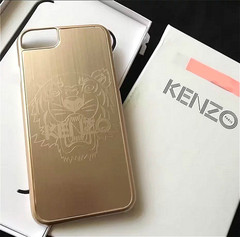 现货正品KENZO高田贤三金属拉丝虎头冷淡风iPhone SE 7/8男士女士质感手机壳