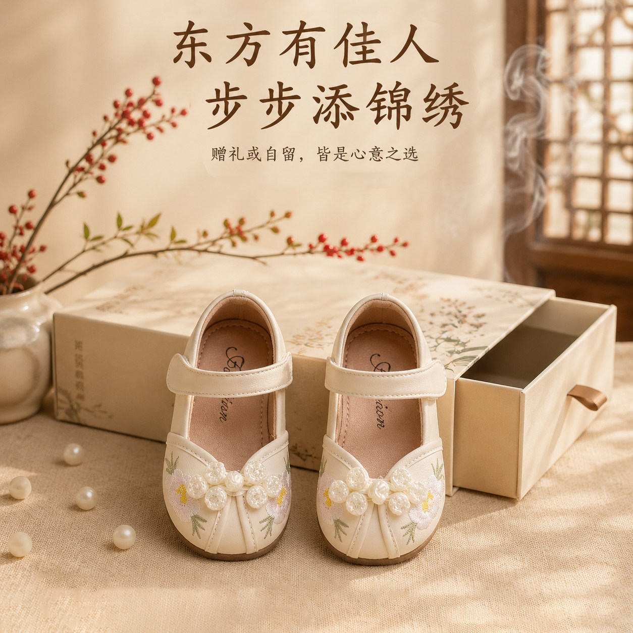 女童汉服公主单鞋1-3岁秋款