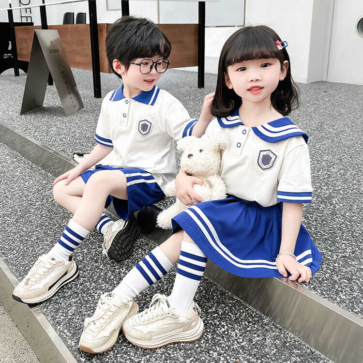 夏季新款兄妹装园服女童学院风套装海军领校服姐弟装毕业服表演服