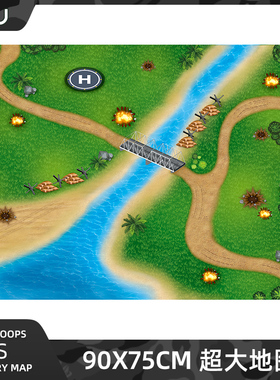 JEU旧义 小兵人作战超大地图 90X75CM场景搭配摆放配件玩具