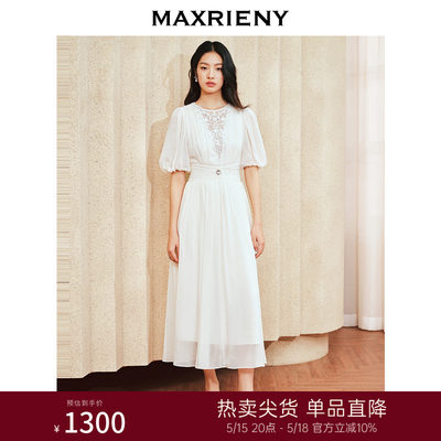 MAXRIENY宫廷复古绣花连衣裙